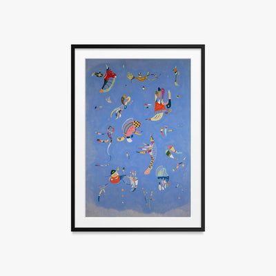 Azzurro Cielo - Wassily Kandinsky, opera di Wassily Kandinsky (Astrattismo), stampa con passepartout e cornice nera, 60x85cm