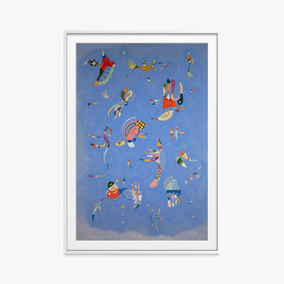 Azzurro Cielo - Wassily Kandinsky, opera di Wassily Kandinsky (Astrattismo), stampa con passepartout e cornice bianca, 80x115cm