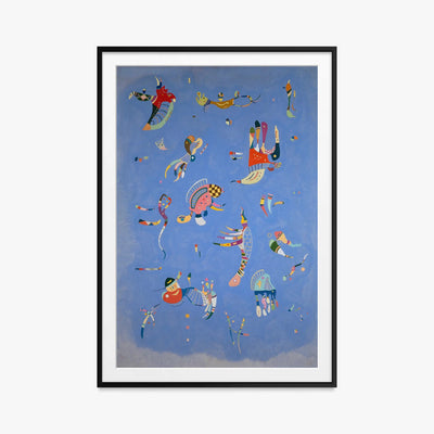 Azzurro Cielo - Wassily Kandinsky, opera di Wassily Kandinsky (Astrattismo), stampa con passepartout e cornice nera, 80x115cm