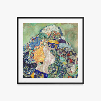 Bambino (Culla) - Gustav Klimt, opera di Gustav Klimt (Secessione Viennese), stampa con passepartout e cornice nera, 50x50cm