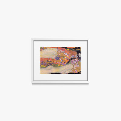 Bisce d'Acqua II - Gustav Klimt, opera di Gustav Klimt (Secessione Viennese), stampa con passepartout e cornice bianca, 40x30cm
