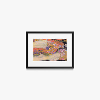 Bisce d'Acqua II - Gustav Klimt, opera di Gustav Klimt (Secessione Viennese), stampa con passepartout e cornice nera, 40x30cm