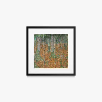 Bosco di Betulle - Gustav Klimt, opera di Gustav Klimt (Secessione Viennese), stampa con passepartout e cornice nera, 40x40cm