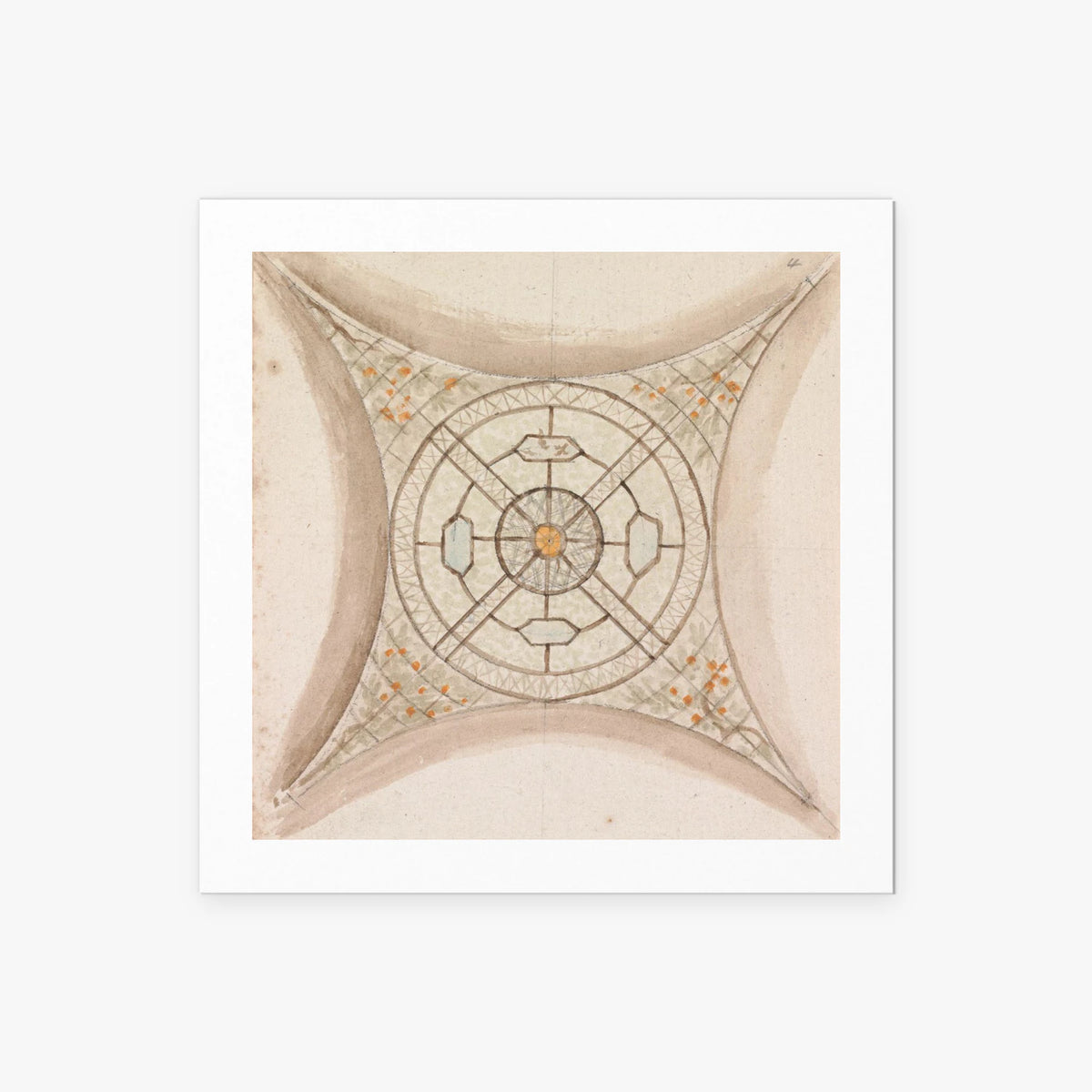 Soffitto in Vaticano - Henry Swinburne, opera di Henry Swinburne (Art Nouveau), stampa artistica su carta, 50x50cm