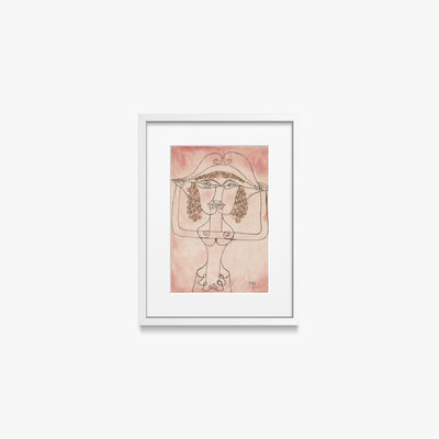 Cantante dell'Opera Comica - Paul Klee, opera di Paul Klee (Avanguardie), stampa con passepartout e cornice bianca, 30x40cm