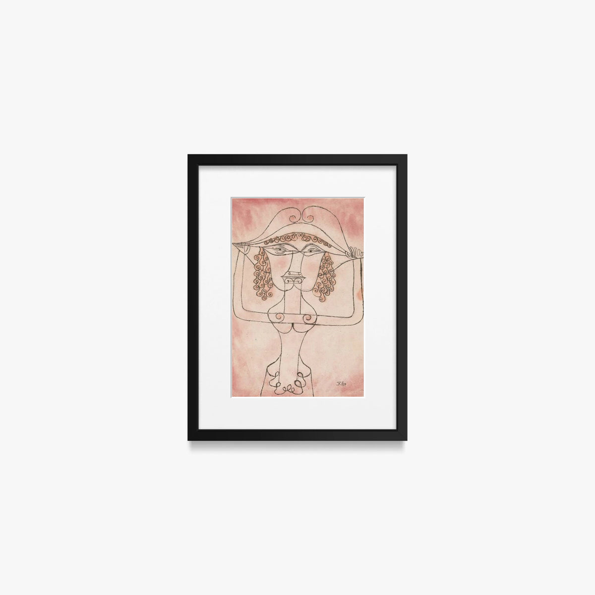 Cantante dell'Opera Comica - Paul Klee, opera di Paul Klee (Avanguardie), stampa con passepartout e cornice nera, 30x40cm