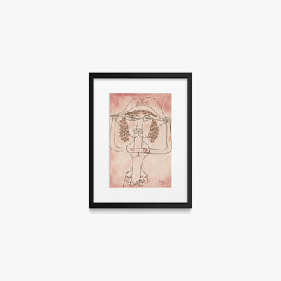 Cantante dell'Opera Comica - Paul Klee, opera di Paul Klee (Avanguardie), stampa con passepartout e cornice nera, 30x40cm