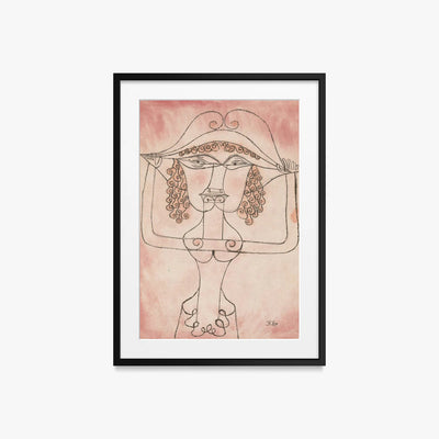 Cantante dell'Opera Comica - Paul Klee, opera di Paul Klee (Avanguardie), stampa con passepartout e cornice nera, 50x70cm
