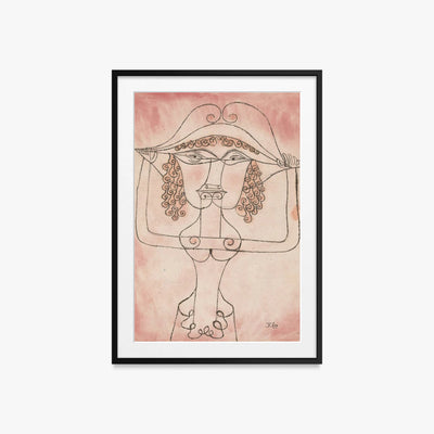 Cantante dell'Opera Comica - Paul Klee, opera di Paul Klee (Avanguardie), stampa con passepartout e cornice nera, 60x85cm