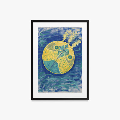Caos Primordiale, n. 7 - Hilma af Klint, opera di Hilma af Klint (Astrattismo), stampa con passepartout e cornice nera, 50x70cm