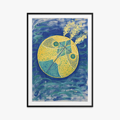 Caos Primordiale, n. 7 - Hilma af Klint, opera di Hilma af Klint (Astrattismo), stampa con passepartout e cornice nera, 80x115cm