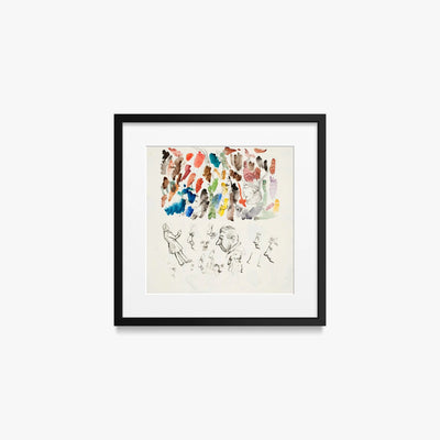 Caricature - Albert Edelfelt, opera di Albert Edelfelt (Naturalismo), stampa con passepartout e cornice nera, 40x40cm