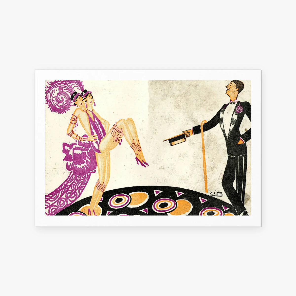 Casino de Paris - Zig, opera di Zig (Louis Gaudin) (Art Déco), stampa artistica su carta, 115x80cm