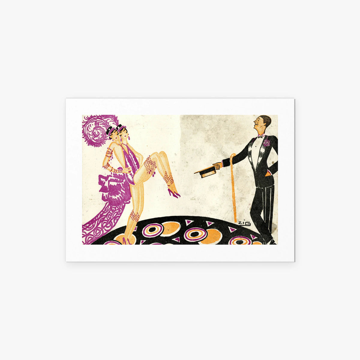 Casino de Paris - Zig, opera di Zig (Louis Gaudin) (Art Déco), stampa artistica su carta, 70x50cm