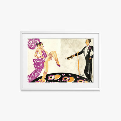 Casino de Paris - Zig, opera di Zig (Louis Gaudin) (Art Déco), stampa con passepartout e cornice bianca, 70x50cm