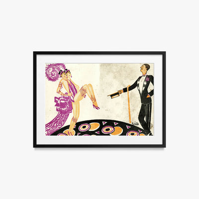 Casino de Paris - Zig, opera di Zig (Louis Gaudin) (Art Déco), stampa con passepartout e cornice nera, 70x50cm