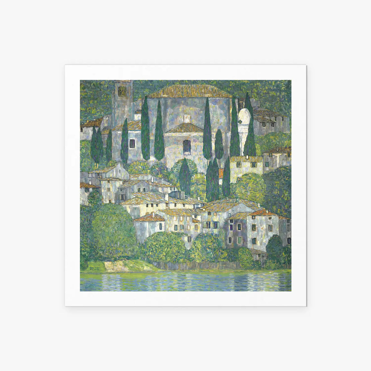 Chiesa a Cassone - Gustav Klimt, opera di Gustav Klimt (Secessione Viennese), stampa artistica su carta, 60x60cm