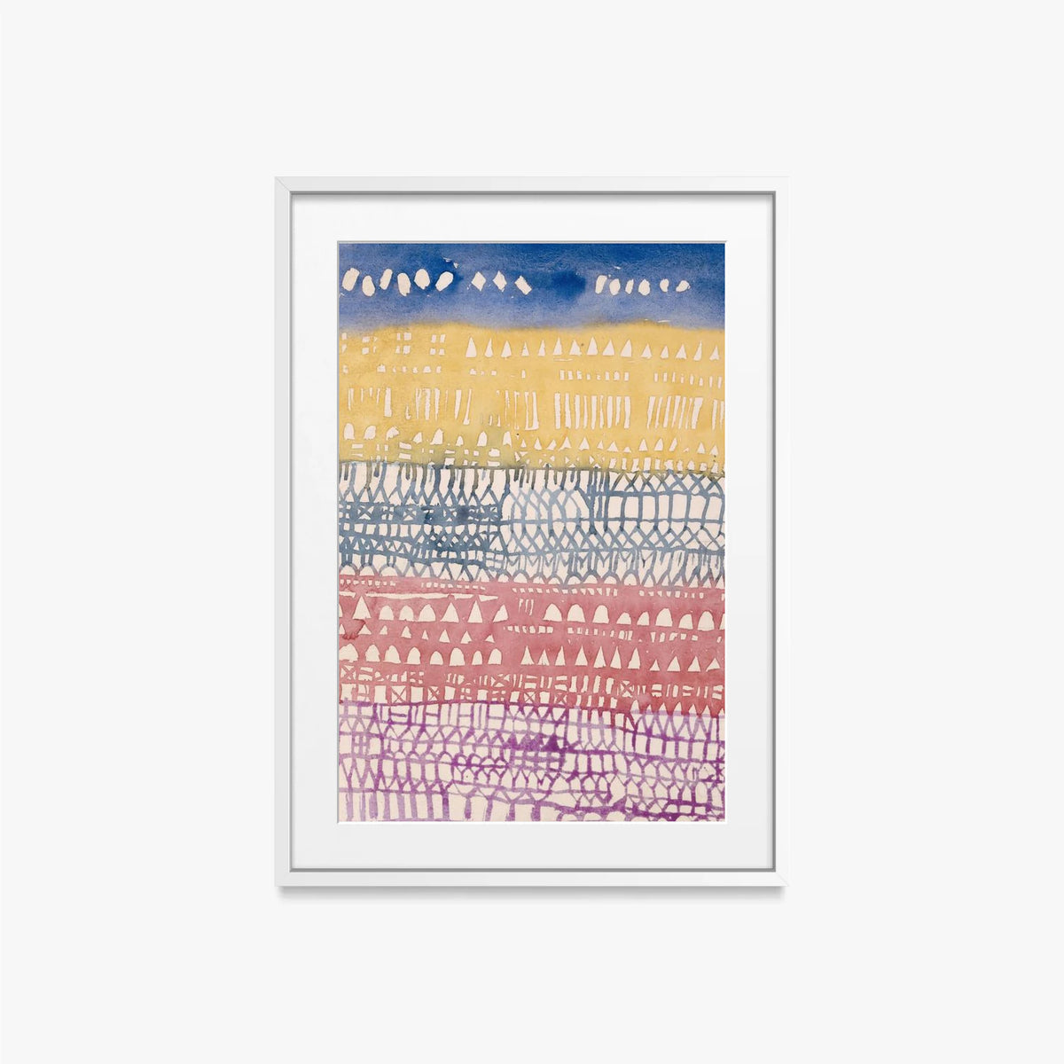 Città Vecchia - Paul Klee, opera di Paul Klee (Avanguardie), stampa con passepartout e cornice bianca, 50x70cm