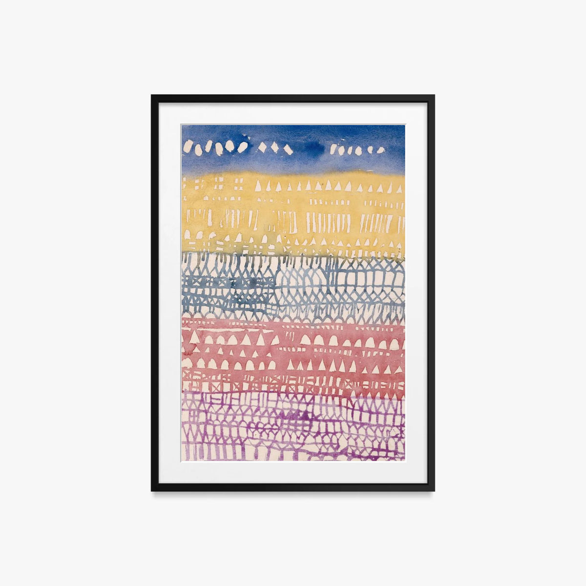 Città Vecchia - Paul Klee, opera di Paul Klee (Avanguardie), stampa con passepartout e cornice nera, 60x85cm