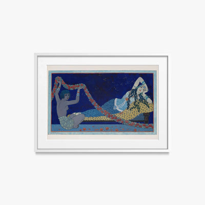 Cleopatra - George Barbier, opera di George Barbier (Art Déco), stampa con passepartout e cornice bianca, 70x50cm