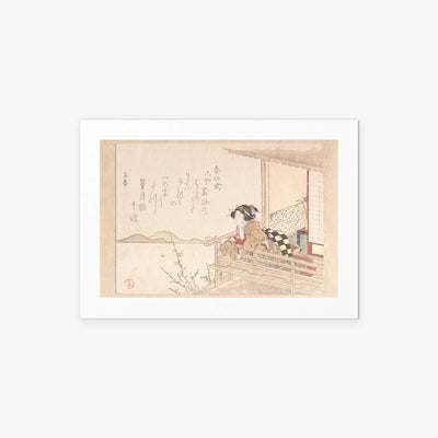 Cortigiana sulla Veranda - Kubo Shunman, opera di Kubo Shunman (Ukiyo-e), stampa artistica su carta, 70x50cm