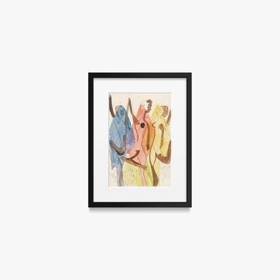 Danza dei Colori - Ernst Ludwig Kirchner, opera di Ernst Ludwig Kirchner (Espressionismo), stampa con passepartout e cornice nera, 30x40cm