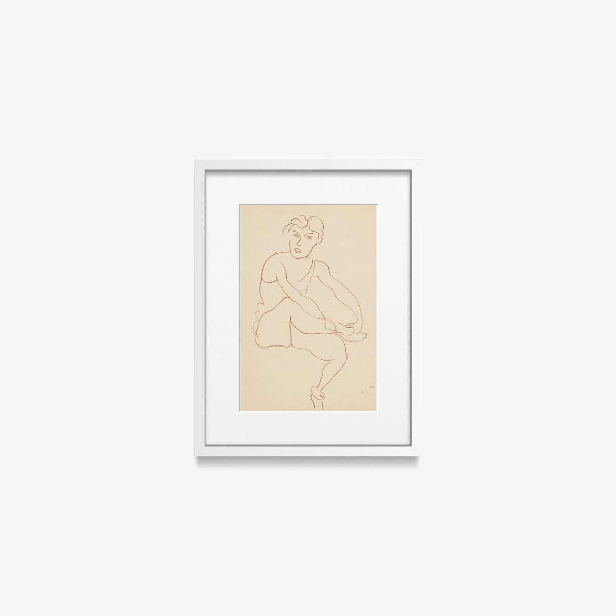 Danzatrici Acrobate, Tav. 1 - Henri Matisse, opera di Henri Matisse (Art Déco), stampa con passepartout e cornice bianca, 30x40cm