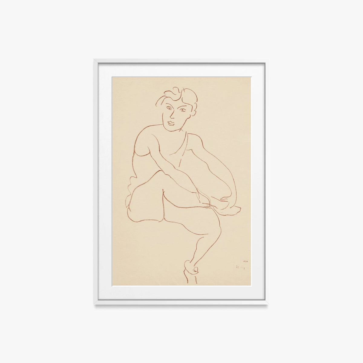 Danzatrici Acrobate, Tav. 1 - Henri Matisse, opera di Henri Matisse (Art Déco), stampa con passepartout e cornice bianca, 60x85cm