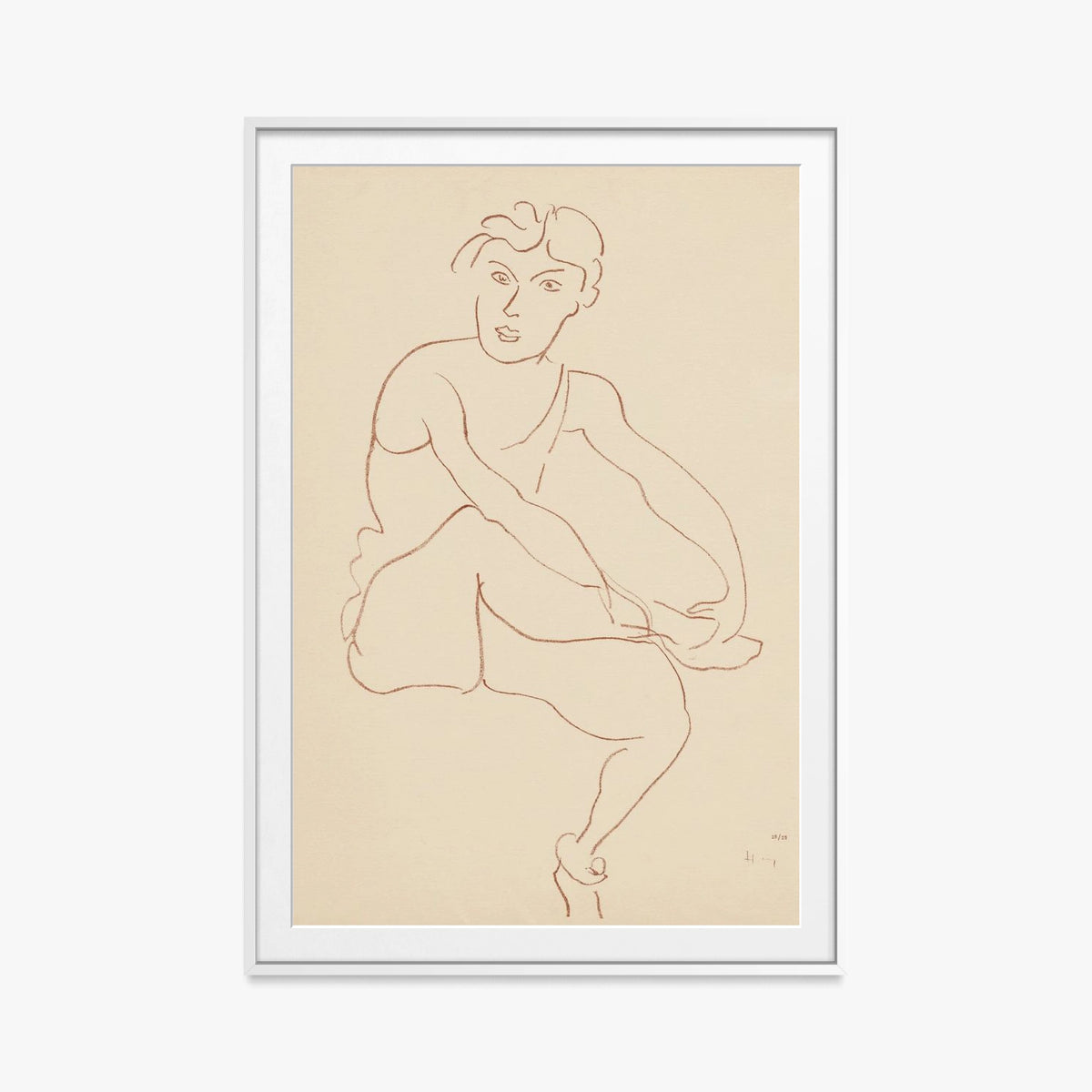 Danzatrici Acrobate, Tav. 1 - Henri Matisse, opera di Henri Matisse (Art Déco), stampa con passepartout e cornice bianca, 80x115cm