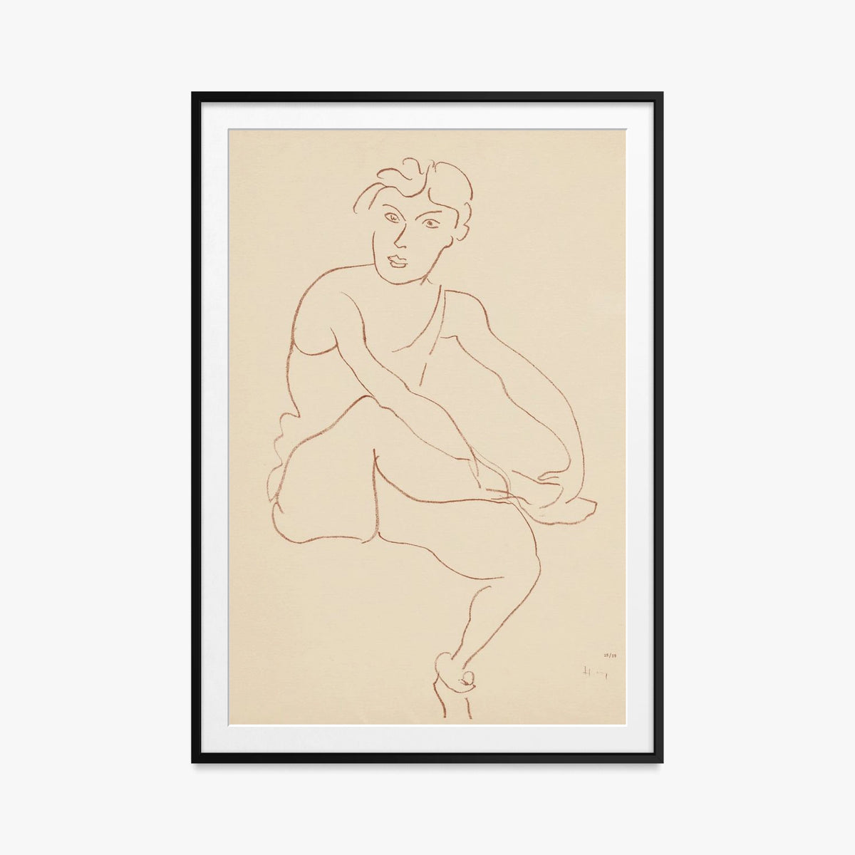 Danzatrici Acrobate, Tav. 1 - Henri Matisse, opera di Henri Matisse (Art Déco), stampa con passepartout e cornice nera, 80x115cm