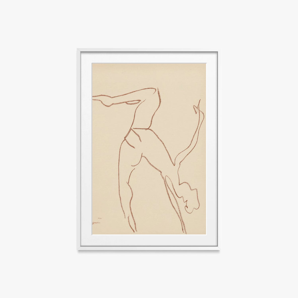 Danzatrici Acrobate, Tav. 7 - Henri Matisse, opera di Henri Matisse (Art Déco), stampa con passepartout e cornice bianca, 60x85cm