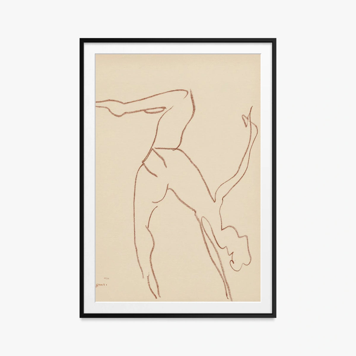 Danzatrici Acrobate, Tav. 7 - Henri Matisse, opera di Henri Matisse (Art Déco), stampa con passepartout e cornice nera, 80x115cm