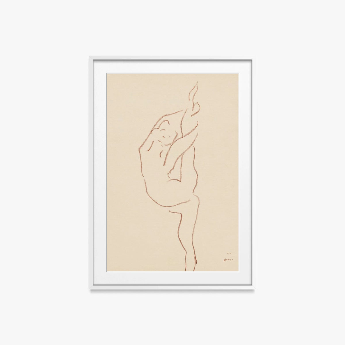Danzatrici Acrobate, Tav. 9 - Henri Matisse, opera di Henri Matisse (Art Déco), stampa con passepartout e cornice bianca, 60x85cm