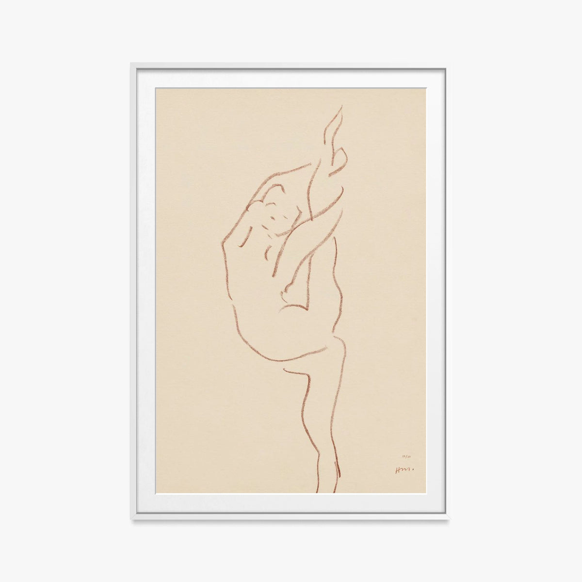 Danzatrici Acrobate, Tav. 9 - Henri Matisse, opera di Henri Matisse (Art Déco), stampa con passepartout e cornice bianca, 80x115cm