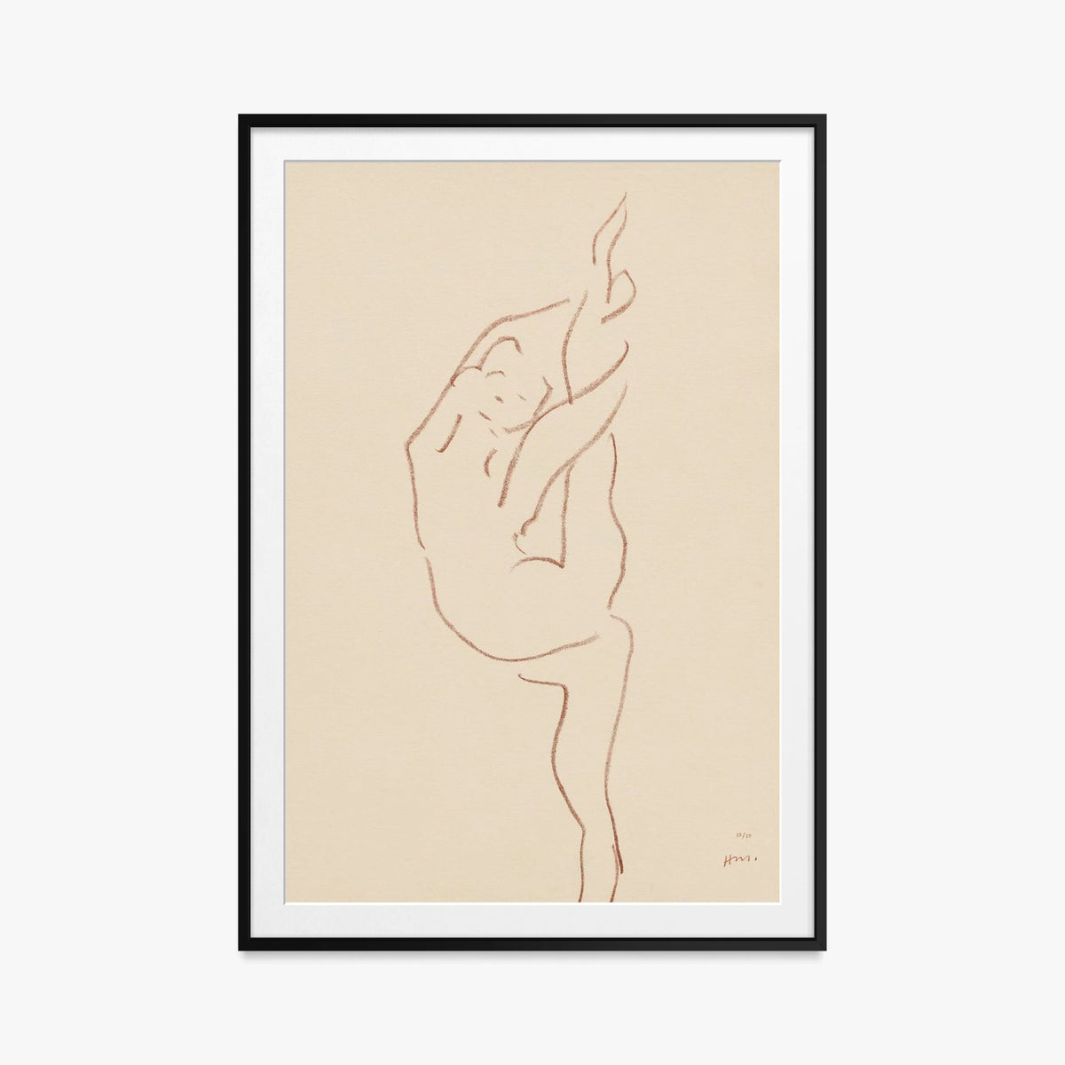 Danzatrici Acrobate, Tav. 9 - Henri Matisse, opera di Henri Matisse (Art Déco), stampa con passepartout e cornice nera, 80x115cm