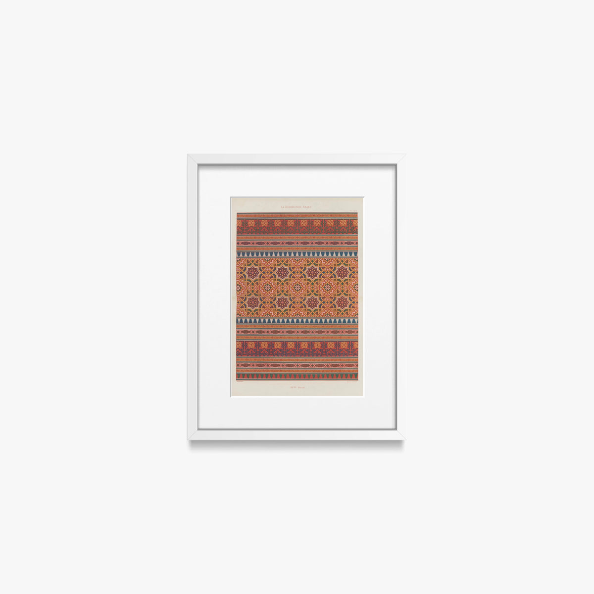 Decorazione Araba, Tav. 6 - Marpon et Flammarion, opera di Marpon et Flammarion (Illustrazione), stampa con passepartout e cornice bianca, 30x40cm