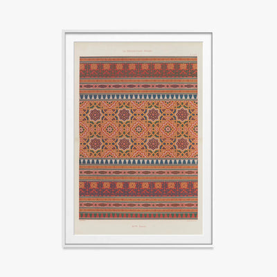 Decorazione Araba, Tav. 6 - Marpon et Flammarion, opera di Marpon et Flammarion (Illustrazione), stampa con passepartout e cornice bianca, 80x115cm