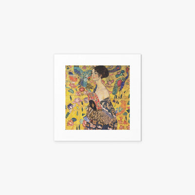 Donna con Ventaglio - Gustav Klimt, opera di Gustav Klimt (Secessione Viennese), stampa artistica su carta, 40x40cm