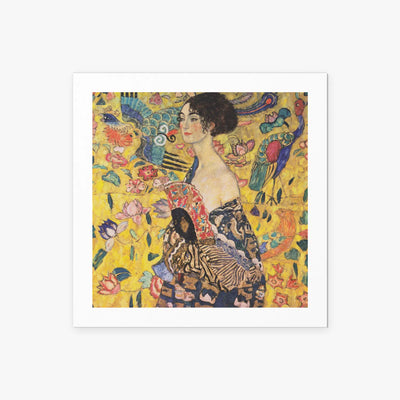 Donna con Ventaglio - Gustav Klimt, opera di Gustav Klimt (Secessione Viennese), stampa artistica su carta, 50x50cm