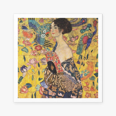 Donna con Ventaglio - Gustav Klimt, opera di Gustav Klimt (Secessione Viennese), stampa artistica su carta, 80x80cm