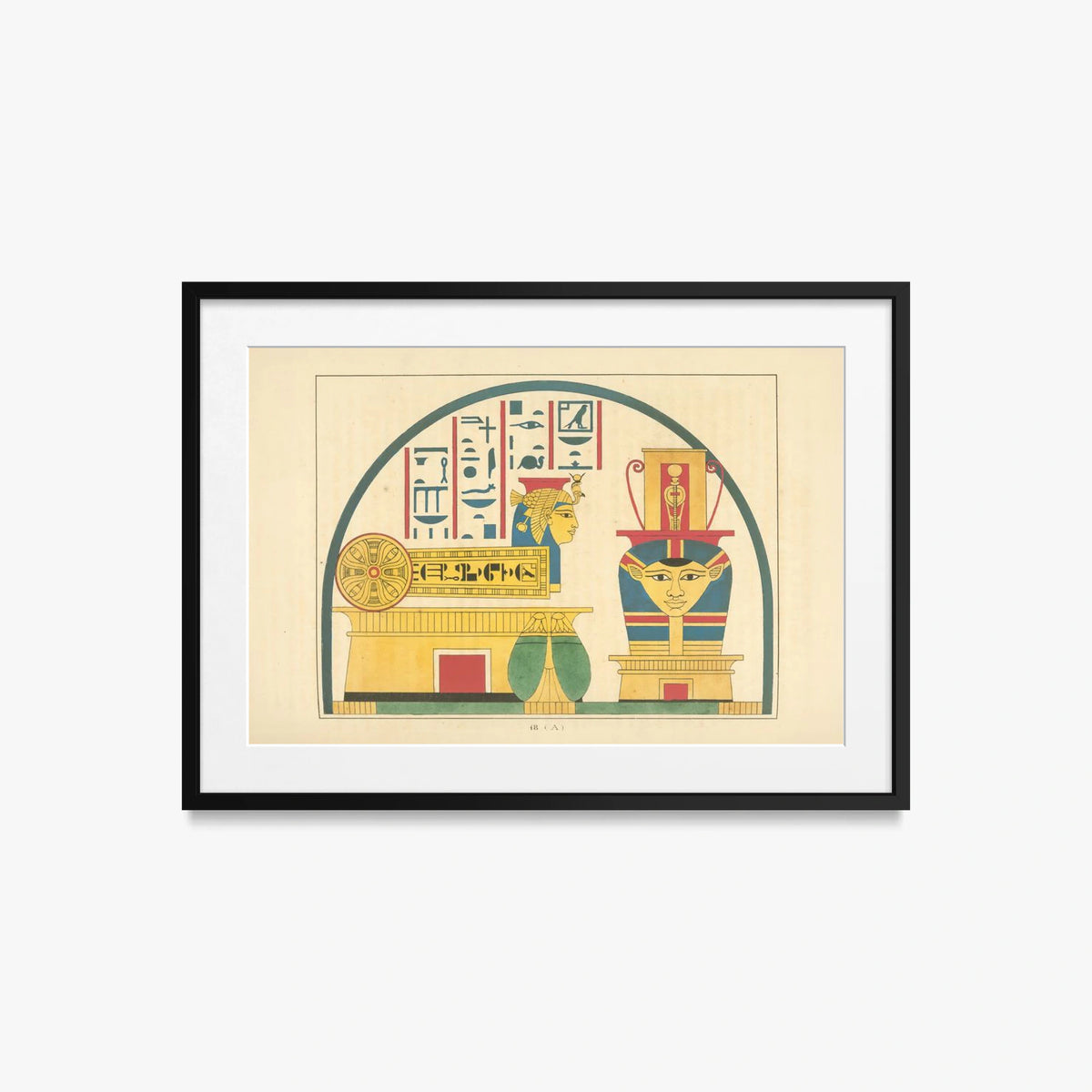 Emblemi di Hathor - Léon Jean Joseph Dubois, opera di Léon Jean Joseph Dubois (Egittologia), stampa con passepartout e cornice nera, 70x50cm