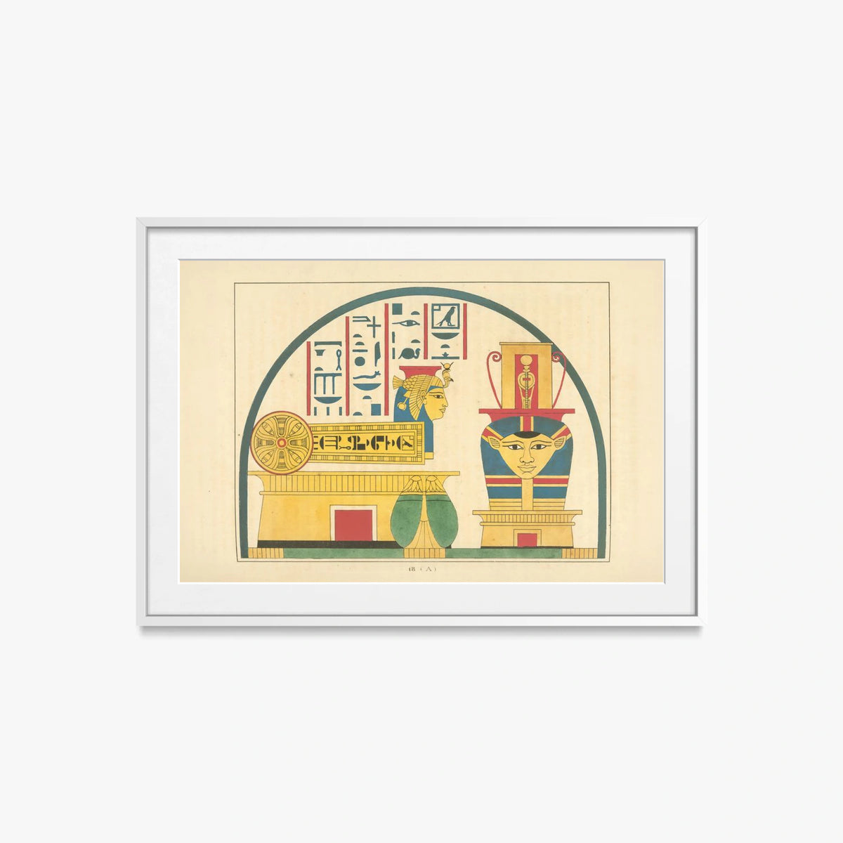 Emblemi di Hathor - Léon Jean Joseph Dubois, opera di Léon Jean Joseph Dubois (Egittologia), stampa con passepartout e cornice bianca, 85x60cm
