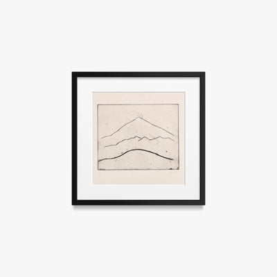 Etna - Walter Ophey, opera di Walter Ophey (Espressionismo), stampa con passepartout e cornice nera, 40x40cm
