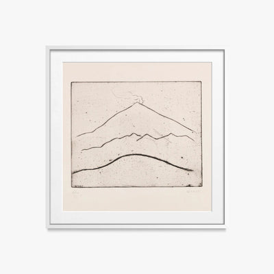 Etna - Walter Ophey, opera di Walter Ophey (Espressionismo), stampa con passepartout e cornice bianca, 50x50cm