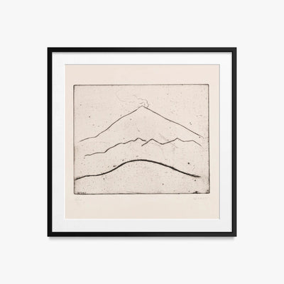 Etna - Walter Ophey, opera di Walter Ophey (Espressionismo), stampa con passepartout e cornice nera, 50x50cm