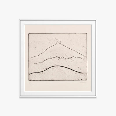 Etna - Walter Ophey, opera di Walter Ophey (Espressionismo), stampa con passepartout e cornice bianca, 60x60cm
