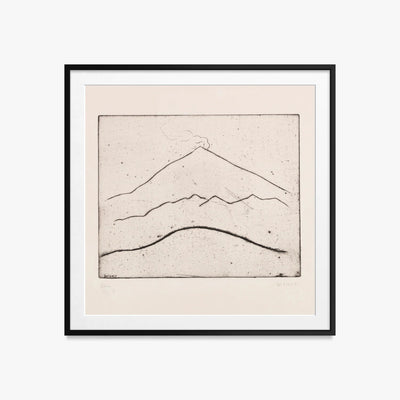 Etna - Walter Ophey, opera di Walter Ophey (Espressionismo), stampa con passepartout e cornice nera, 60x60cm
