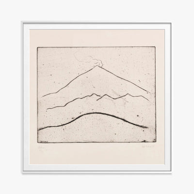 Etna - Walter Ophey, opera di Walter Ophey (Espressionismo), stampa con passepartout e cornice bianca, 80x80cm