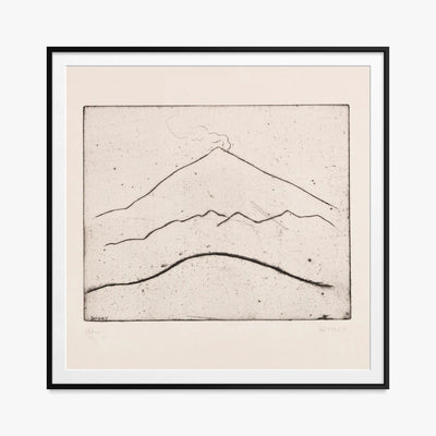 Etna - Walter Ophey, opera di Walter Ophey (Espressionismo), stampa con passepartout e cornice nera, 80x80cm