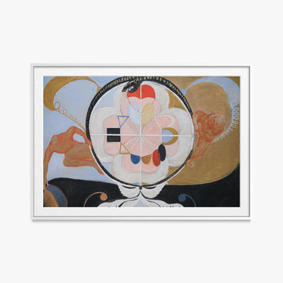 Evoluzione, n. 13, Gruppo VI - Hilma af Klint, opera di Hilma af Klint (Astrattismo), stampa con passepartout e cornice bianca, 115x80cm